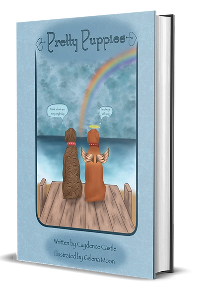 A book cover with two dogs on the dock