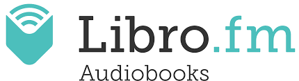 A black and white logo for the library of audiobooks.